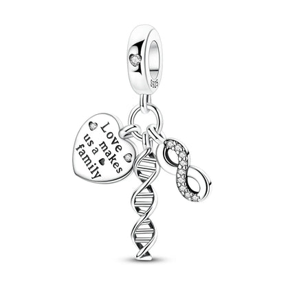 Sterling Silver Bear Family Tree Charm | 925 Charm Bead for Pandora Style Bracelets | Nature Jewelry Gift for Mom, Daughter & Women