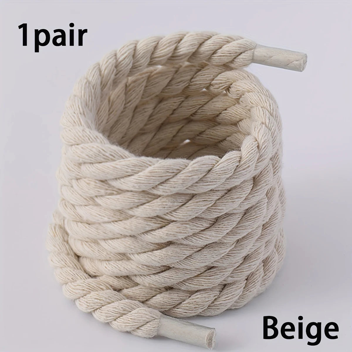 Beige rope coiled on a white background with '1pair' and 'Beige' text.