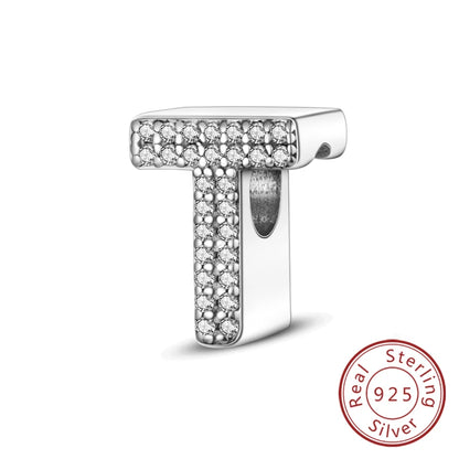925 Sterling Silver A–Z Alphabet Charms | Initial Letter Beads for Charm Bracelets | DIY Jewelry Gift for Women