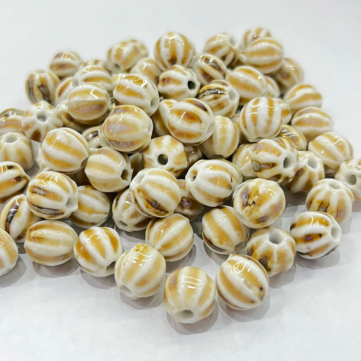 11mm Ceramic Spacer Beads | Colorful Irregular Round Beads | 20/40pcs Multicolor Beads for Bracelets & DIY Jewelry Making