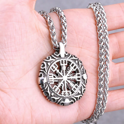 Vikings Odin Rune Necklace Various Men's Nordic Vegvisir Valknut Amulet Pendant Stainless Steel Punk Fashion Jewelry Wholesale