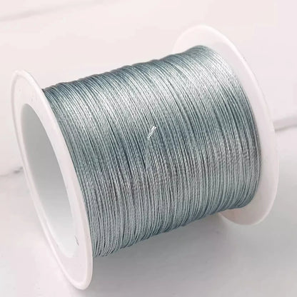 Bracelet Loom Thread 0.3mm | Ice Silk Braided Cord | 80M Jewelry Making Thread for Beading, Weaving & Knotting