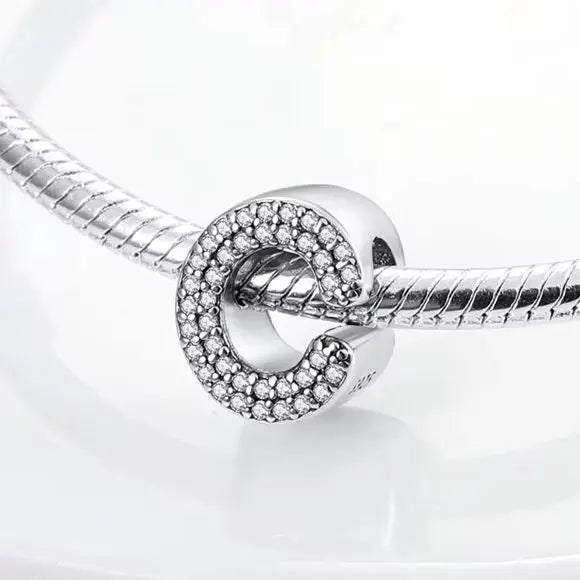 925 Sterling Silver A–Z Alphabet Charms | Initial Letter Beads for Charm Bracelets | DIY Jewelry Gift for Women