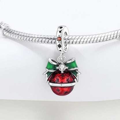 Christmas Charms | 925 Sterling Silver Holiday Dangles | Fits Pandora Bracelets | Winter Jewelry Gifts