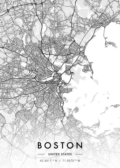 City Map Artwork Poster Paris New York Canvas Painting HD Printed Black and White Map Wall Art Picture Living Room Home Decor