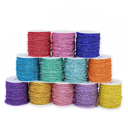 Colorful Metal Jewelry Chain | 2 Meter Link Chain for Necklaces & Bracelets | DIY Jewelry Making & Craft Supplies