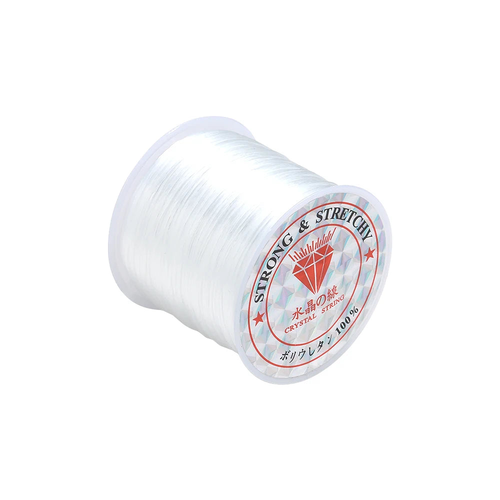 Spool of thread with 'Strong & Stretchy' label on a white background