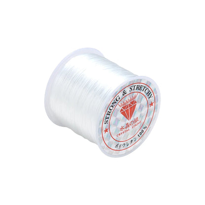 Spool of thread with 'Strong & Stretchy' label on a white background