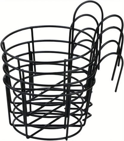 1-4pcs Stylish Round Metal Hanging Planters - Perfect for Balcony, Garden & Indoor Decor!
