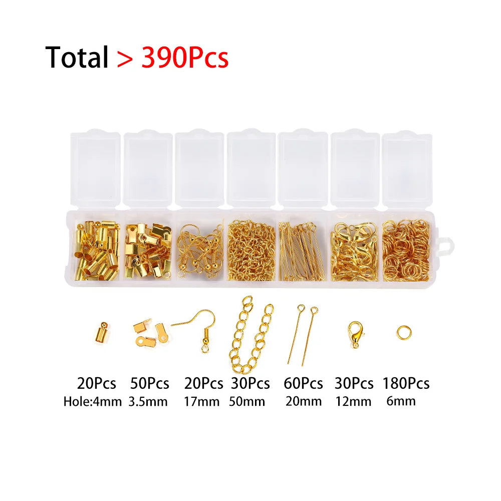 Jewelry Making Kit | Lobster Clasps, Jump Rings & Crimps Set | DIY Bracelet & Necklace Findings (210–400pcs)