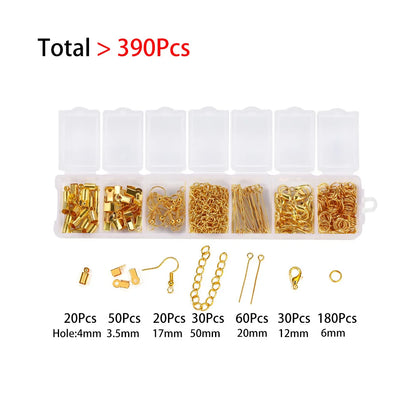 Jewelry Making Kit | Lobster Clasps, Jump Rings & Crimps Set | DIY Bracelet & Necklace Findings (210–400pcs)