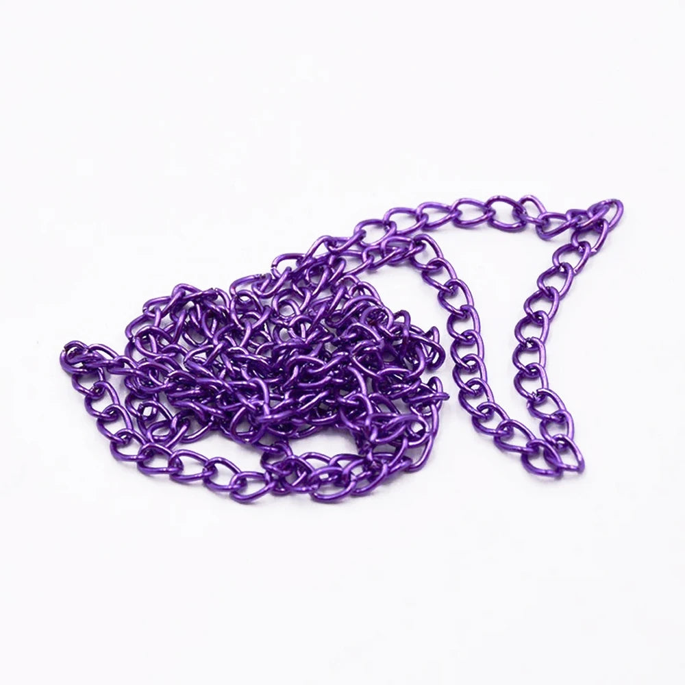 Colorful Metal Jewelry Chain | 2 Meter Link Chain for Necklaces & Bracelets | DIY Jewelry Making & Craft Supplies