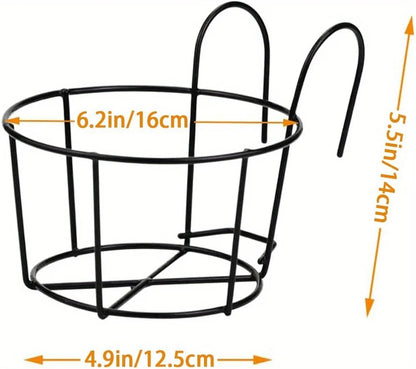 1-4pcs Stylish Round Metal Hanging Planters - Perfect for Balcony, Garden & Indoor Decor!