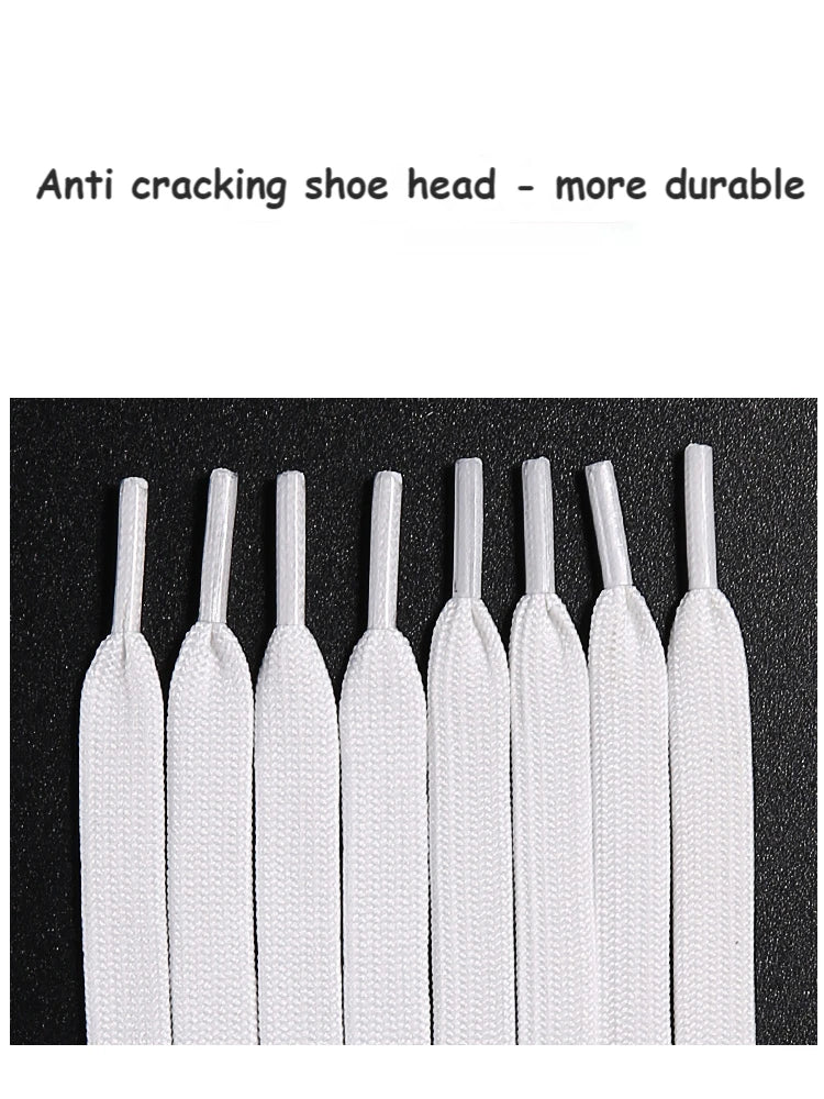 Premium Flat Shoelaces | White & Black Replacement Sneaker Laces | 28"–63" (70–160cm)