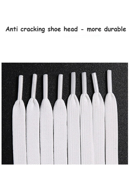 Premium Flat Shoelaces | White & Black Replacement Sneaker Laces | 28"–63" (70–160cm)