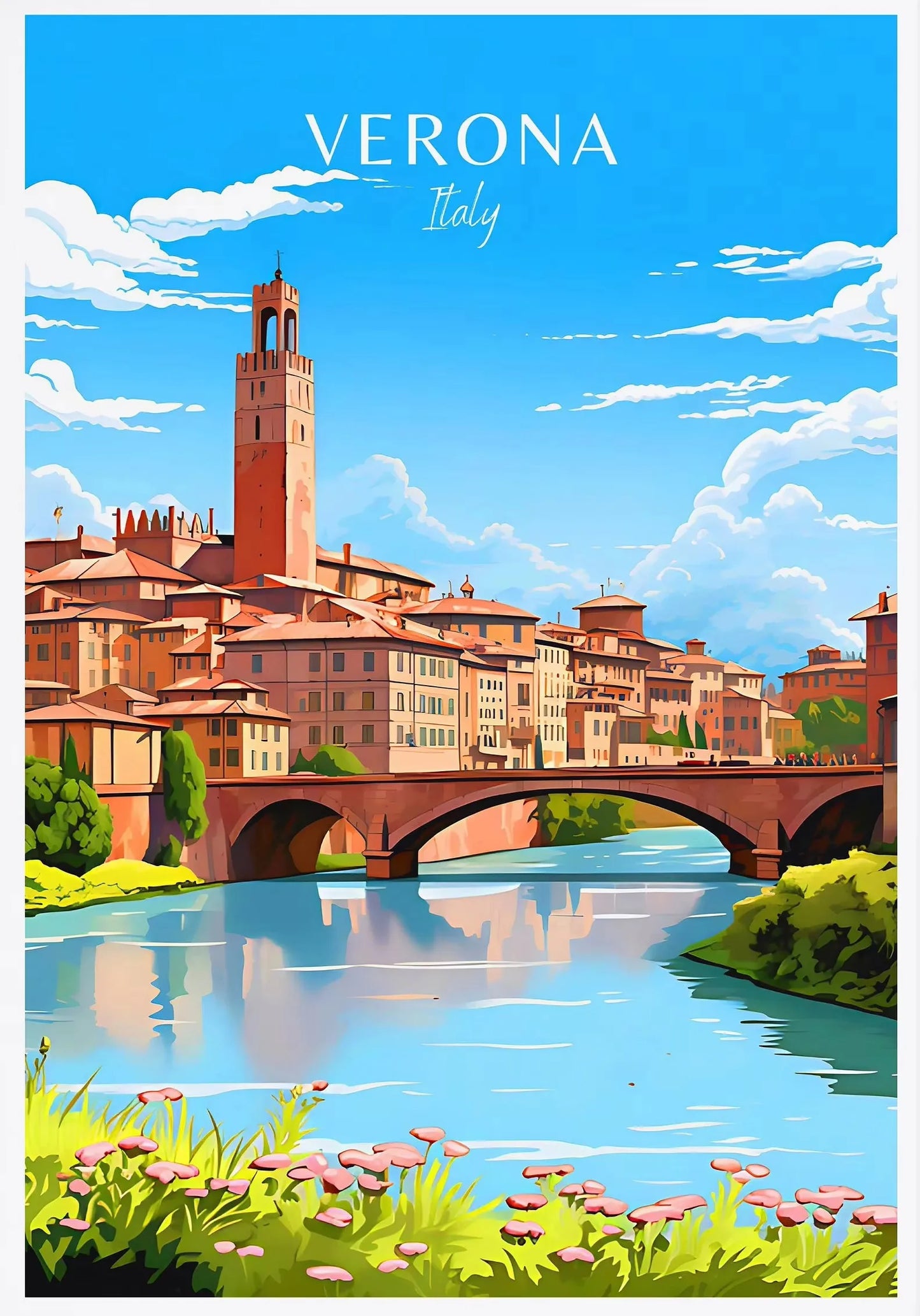 Italy City Travel Poster Paris Rome Milan Tuscany Venice Sardinia Canvas Painting Wall Art Picture for Living Room Home Decor