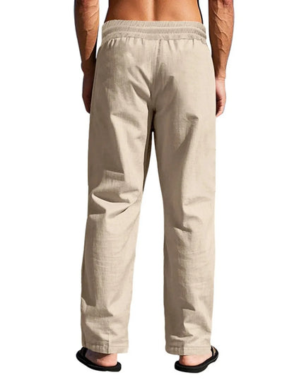 Men's Casual Pants Male Summer Breathable Trousers Solid Color High Quality Sweatpants Hawaiian Beach Sports Jogging Pants