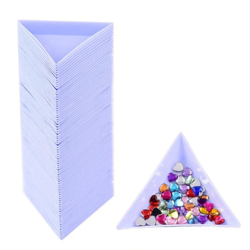 Set of 10 Bead Sorting Trays | Plastic Triangle Trays | Rhinestone & Sequin Organizer for Jewelry Making