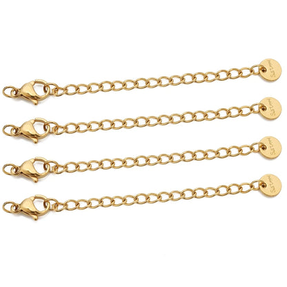 Stainless Steel Extension Chains with Lobster Clasps | 10pc Necklace & Bracelet Extenders | DIY Jewelry Making Findings