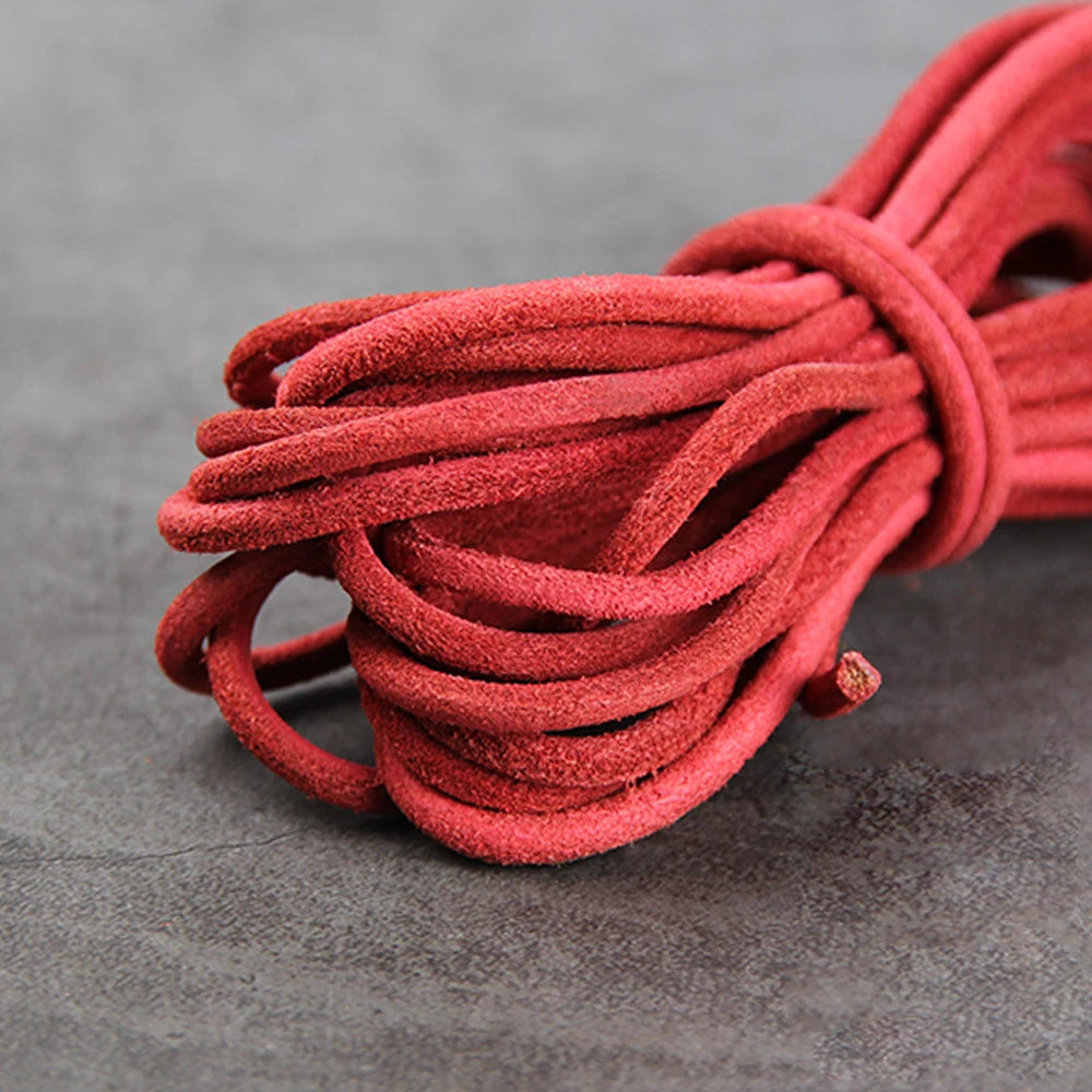 Genuine Cowhide Leather Cord 3mm Round | 2 Meters (78.7 Inches) | Colorful DIY Bracelet & Necklace Making