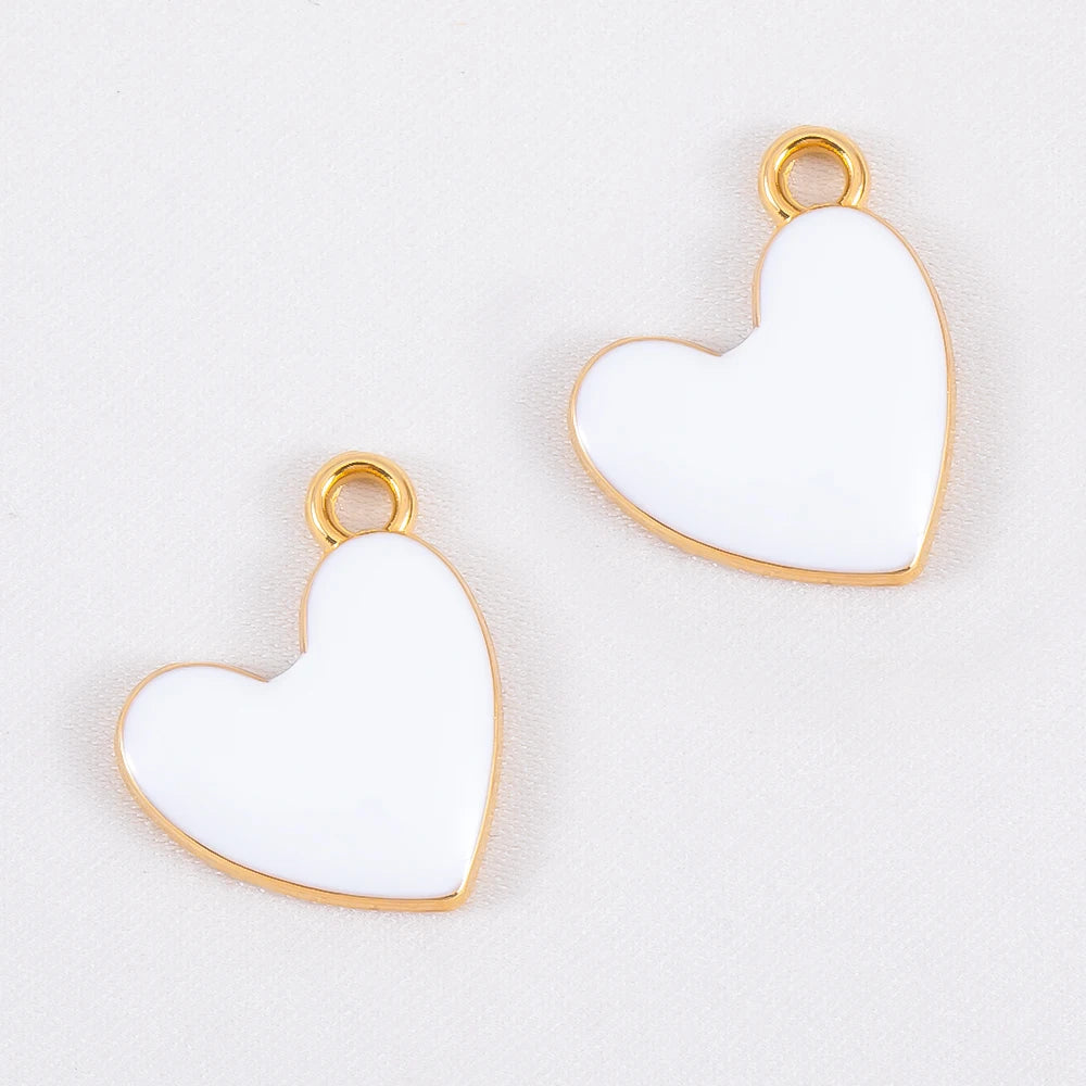 Ocean Charms | 10 White Enamel Sea Life Pendants | Shell, Coral, Fish & Heart DIY Jewelry Supplies