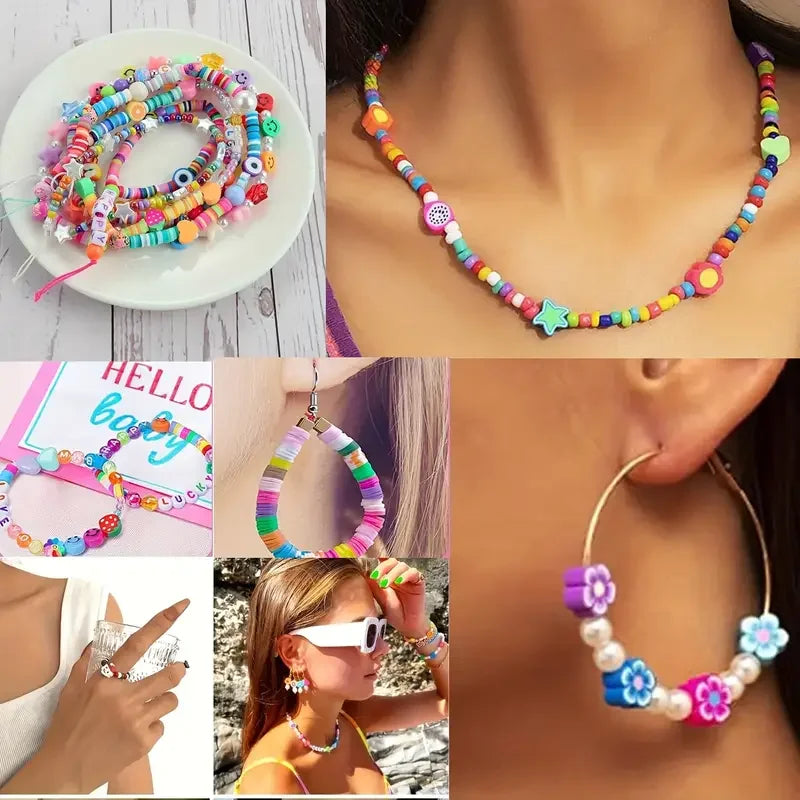 700pc Jewelry Making Kit | Polymer Clay & Acrylic Bead Set | Animal Charms for DIY Bracelets, Necklaces & Beaded Crafts