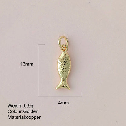 Cute Fish Charms | Gold Color Animal Pendants | Boho Charms for Earrings, Bracelets, Necklaces, Keychains & DIY Jewelry Making
