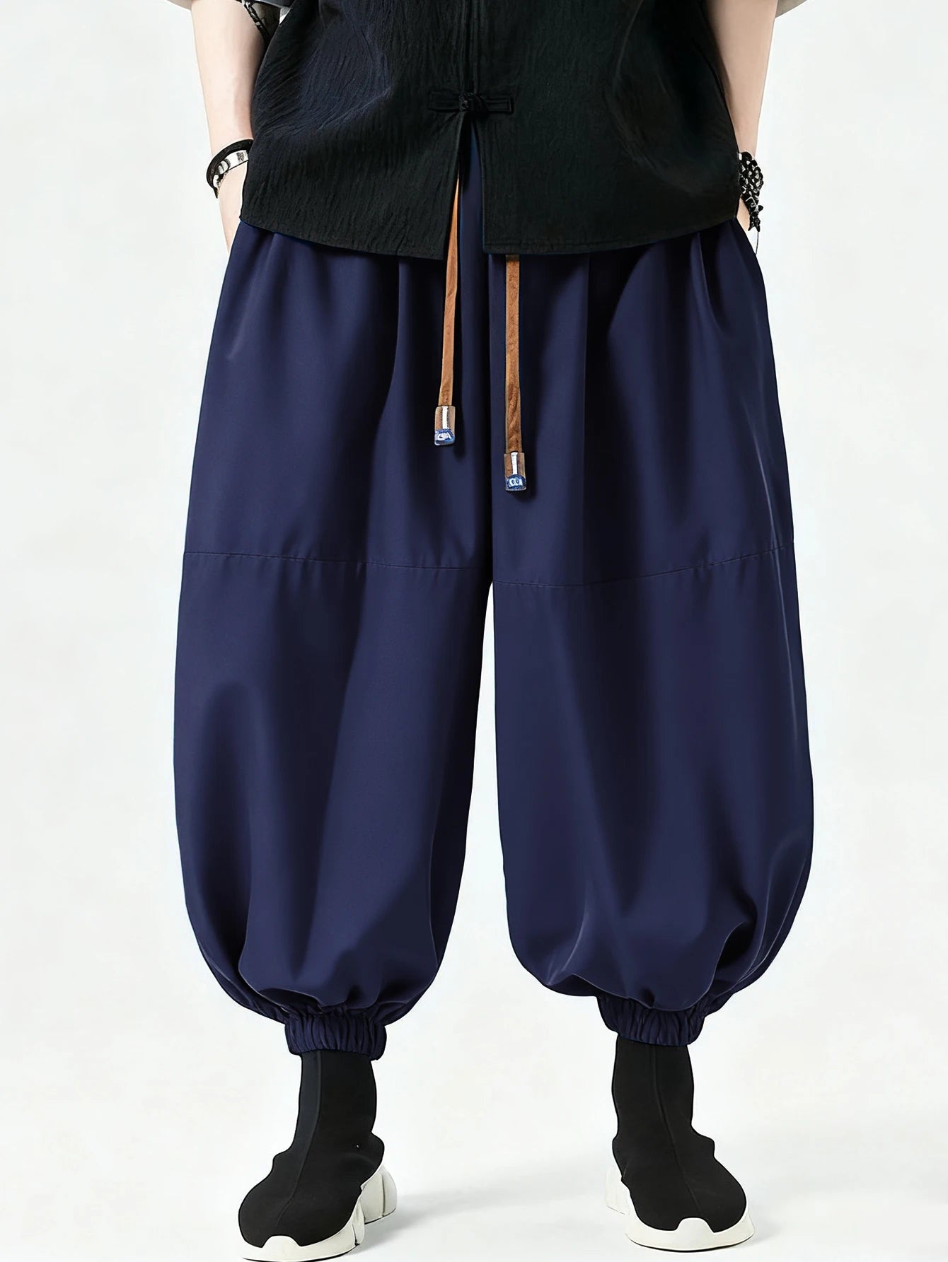 New Men Pants Fashion Korean Style Harem Loose Style Cotton Pants Man Solid Trousers