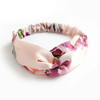 New Boho Women Soft Solid Print Headbands Vintage Cross Knot Elastic Hairbands Turban Bandanas Girls Hair Bands Hair Accessories