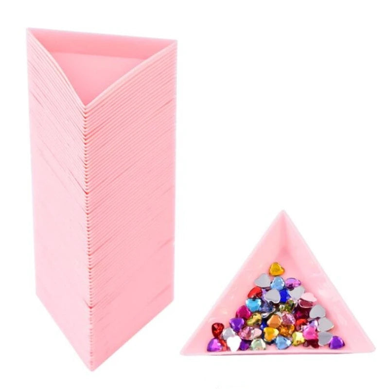 Set of 10 Bead Sorting Trays | Plastic Triangle Trays | Rhinestone & Sequin Organizer for Jewelry Making