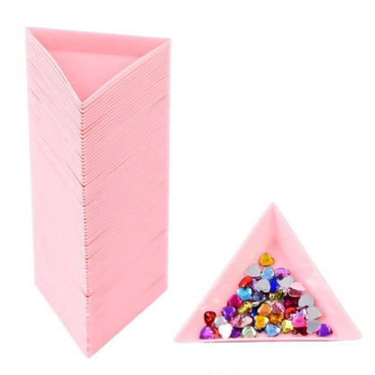 Set of 10 Bead Sorting Trays | Plastic Triangle Trays | Rhinestone & Sequin Organizer for Jewelry Making