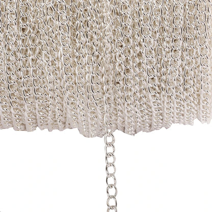 2 Meter Flat 2.5/3.5/4.5mm Extension Thin Chain Metal Chain DIY Necklace Body Chain Jewelry Making Chain Accessories