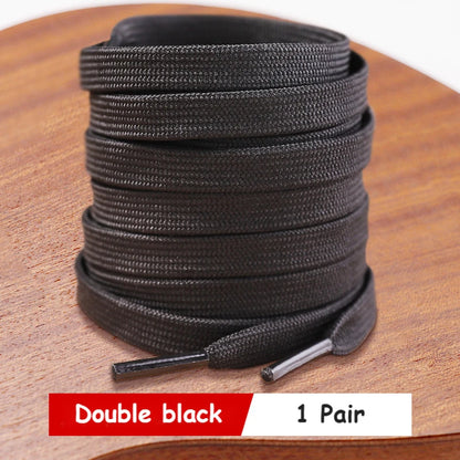 Premium Flat Shoelaces | White & Black Replacement Sneaker Laces | 28"–63" (70–160cm)