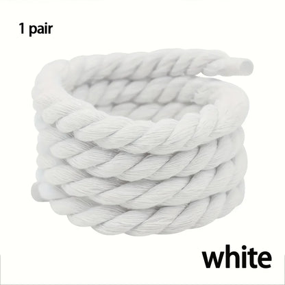 White rope coiled on a white background with 'white' text.