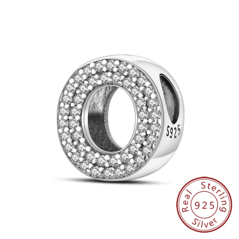 925 Sterling Silver A–Z Alphabet Charms | Initial Letter Beads for Charm Bracelets | DIY Jewelry Gift for Women