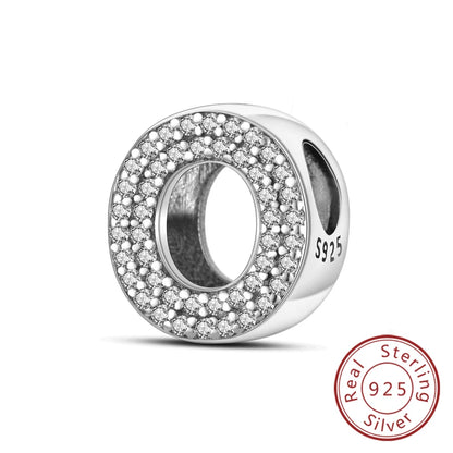 925 Sterling Silver A–Z Alphabet Charms | Initial Letter Beads for Charm Bracelets | DIY Jewelry Gift for Women