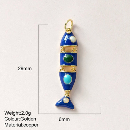 Cute Fish Charms | Gold Color Animal Pendants | Boho Charms for Earrings, Bracelets, Necklaces, Keychains & DIY Jewelry Making