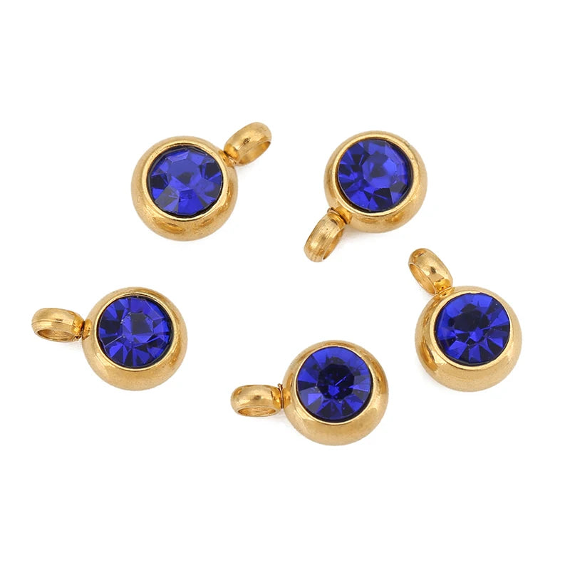 18K Gold Crystal Cross Charms | 20-Piece Stainless Steel Rhinestone Pendants | DIY Necklace, Bracelet &amp; Jewelry Making Supplies