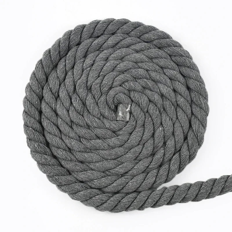 100% Cotton Macrame Rope Cord | 3-Strand Twisted Craft Rope | 5M Thick Cotton Cord 5–20mm | Bag Making & Home Decor DIY Supply