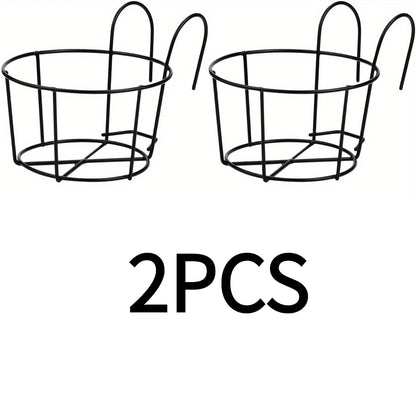 1-4pcs Stylish Round Metal Hanging Planters - Perfect for Balcony, Garden & Indoor Decor!