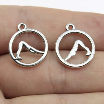 20pcs Charms Gymnastics Antique Silver Color Gymnastics Charms Jewelry Findings DIY Gym Charms Sport Wholesale