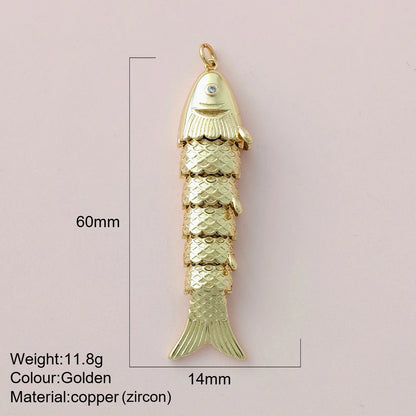 Cute Fish Charms | Gold Color Animal Pendants | Boho Charms for Earrings, Bracelets, Necklaces, Keychains & DIY Jewelry Making