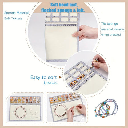 Bead Mat with Centimeter Scale | Soft Non-Slip Beading Surface | Jewelry Making Work Mat | Beading & Craft Supplies