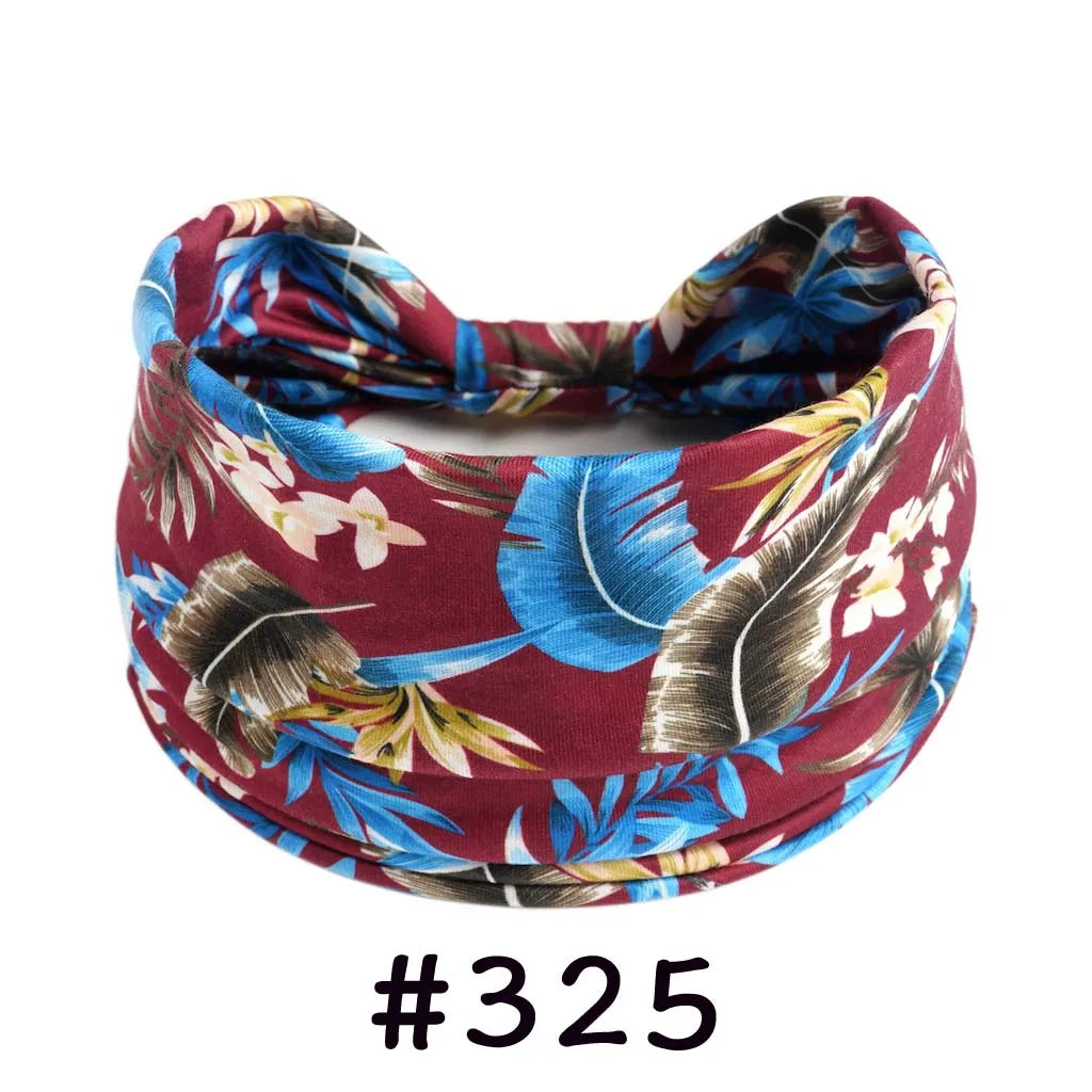 Boho Headbands for Women | Wide Knotted Stretch Hair Wraps for Yoga, Travel & Everyday Wear