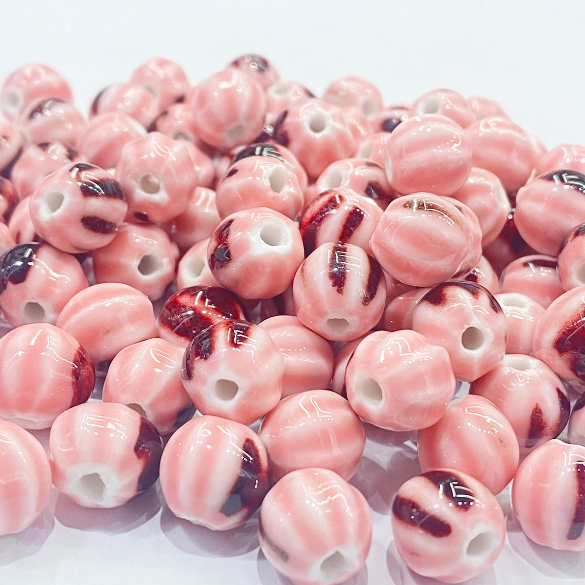 11mm Ceramic Spacer Beads | Colorful Irregular Round Beads | 20/40pcs Multicolor Beads for Bracelets & DIY Jewelry Making