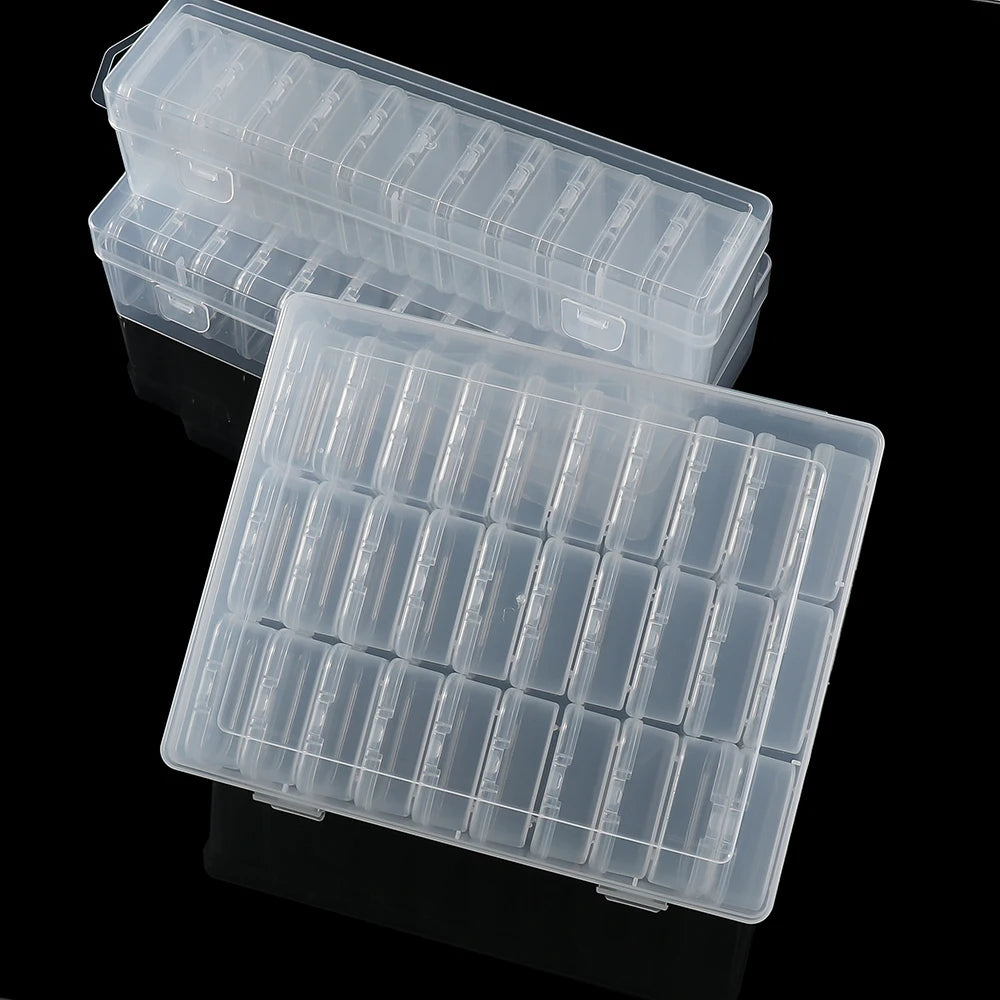 Clear Bead Organizer Boxes | Small Plastic Storage Containers with Hinged Lids | Jewelry Making & Craft Supply Storage | 12/24/30 Pcs