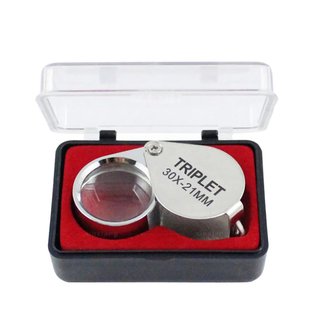 Jeweler’s Eye Loupe | 30x Magnifying Glass | 21mm Pocket Jewelry Magnifier for Beads, Gemstones & Jewelry Making
