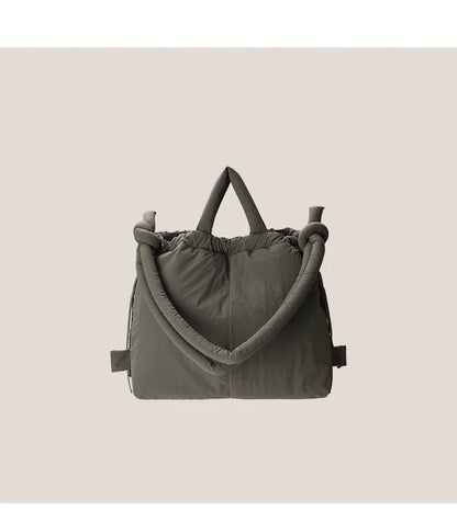 Vintage Puffer Tote Bag – Large Capacity Nylon Shoulder & Crossbody Handbag