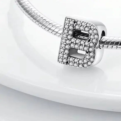 925 Sterling Silver A–Z Alphabet Charms | Initial Letter Beads for Charm Bracelets | DIY Jewelry Gift for Women