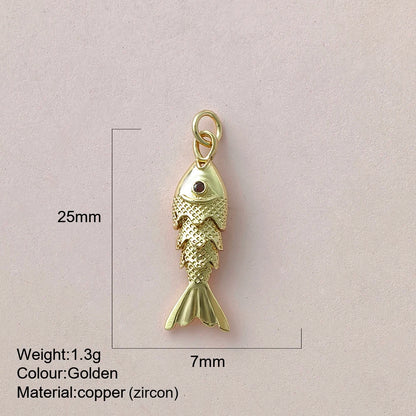 Cute Fish Charms | Gold Color Animal Pendants | Boho Charms for Earrings, Bracelets, Necklaces, Keychains & DIY Jewelry Making
